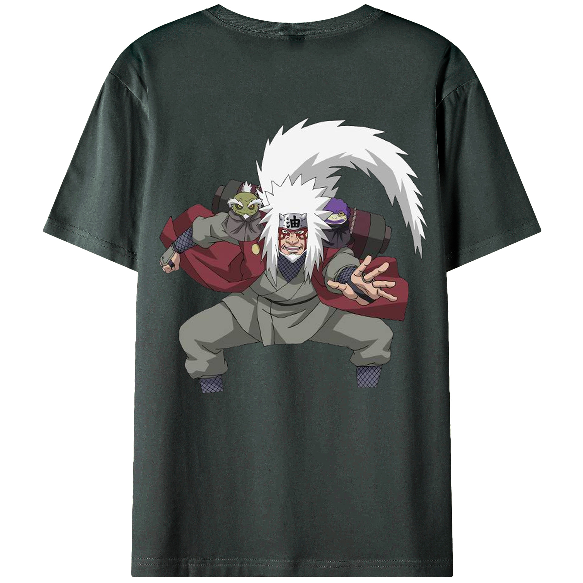 （画像用） NARUTO -ナルト- 自来也（じらいや） Jiraiya 綿100％ メンズ半袖Tシャツ（バックプリント） 通気性